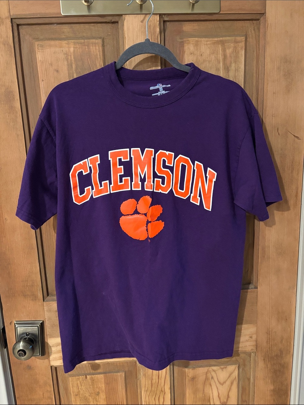 Clemson men’s short Sleeve Tee in Purple & Orange